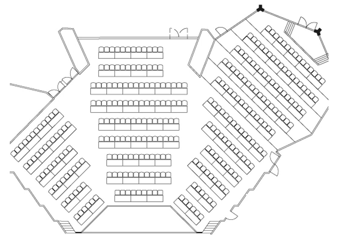 BadnerHalle Räume und Technik Übersicht Türkenlouis-, Sibyllen-Saal Parlament. Bestuhlung